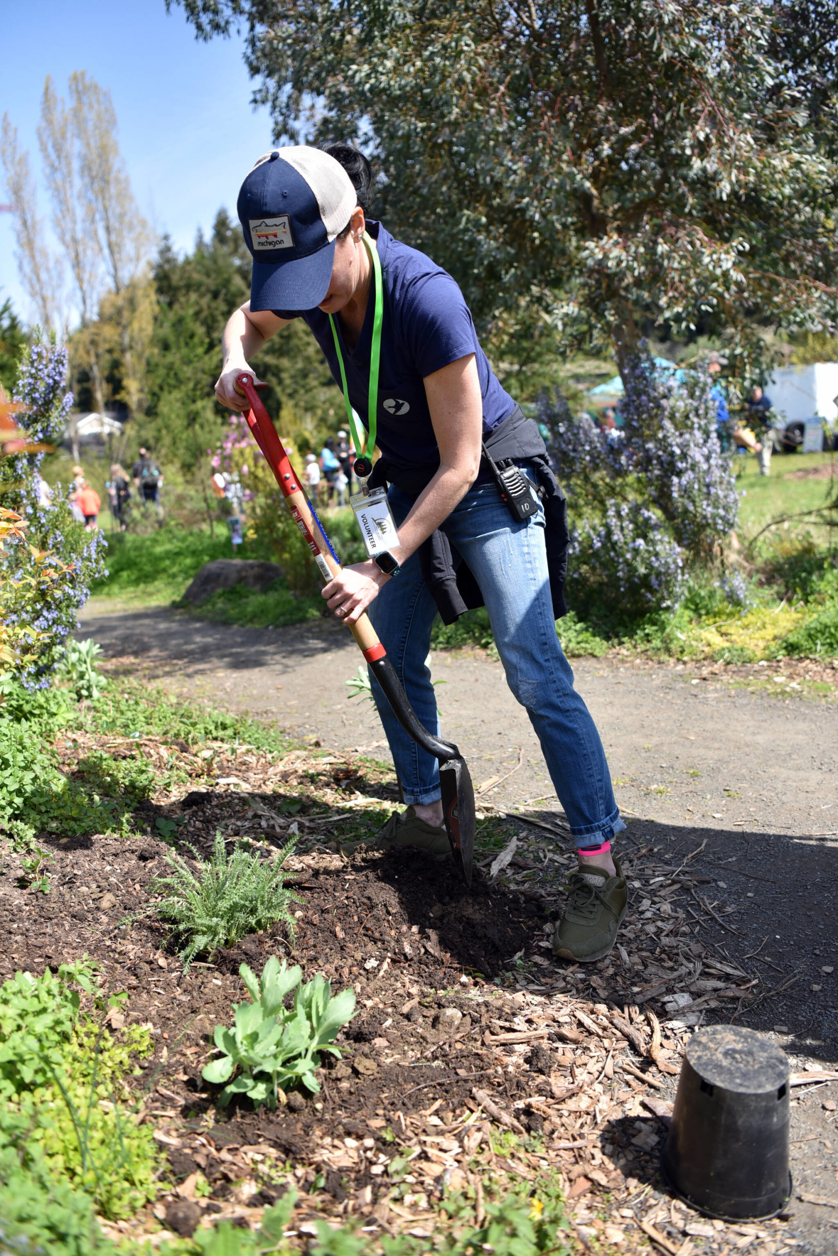 Amber Murray was one of many volunteers who turned out to spruce up Rotary Park on Earth Day.