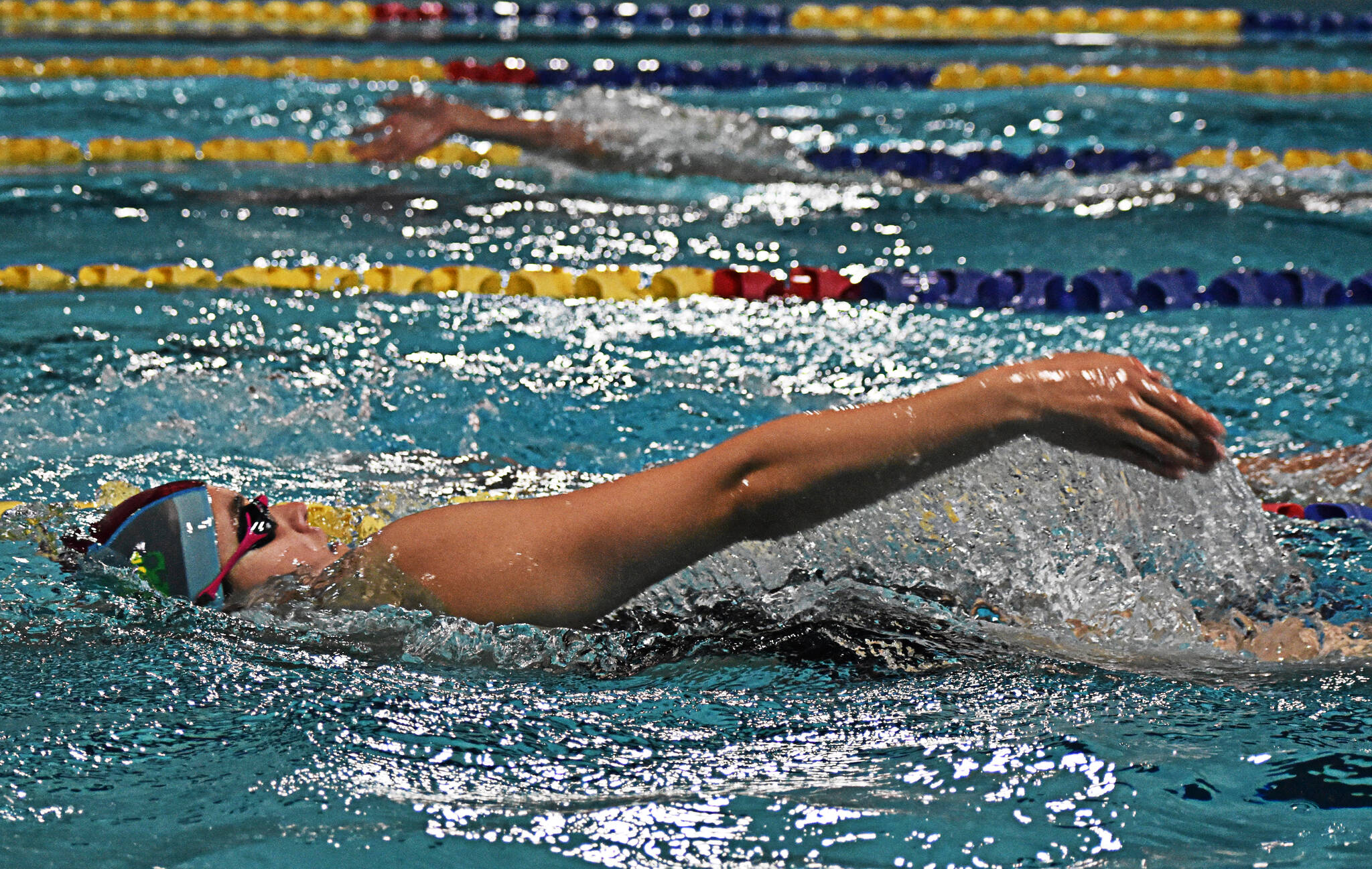 Bainbridge girls swim team dominated the district championships by 218 points.