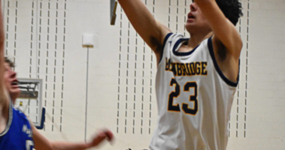 Cooper Benjamin goes up for the layup against North Mason. Nicholas Zeller-Singh/Kitsap News Group Photos