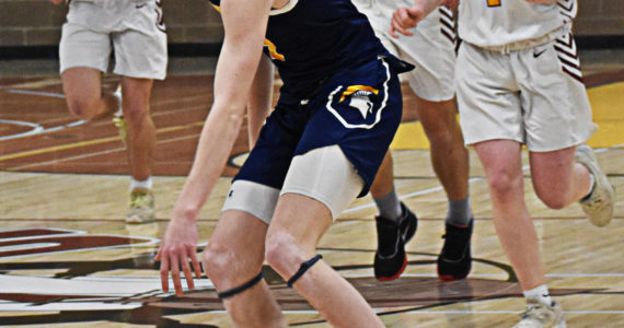 Sam Nyland scored 33 points against Kingston in a 70-45 Bainbridge victory. Nicholas Zeller-Singh/Kitsap News Group