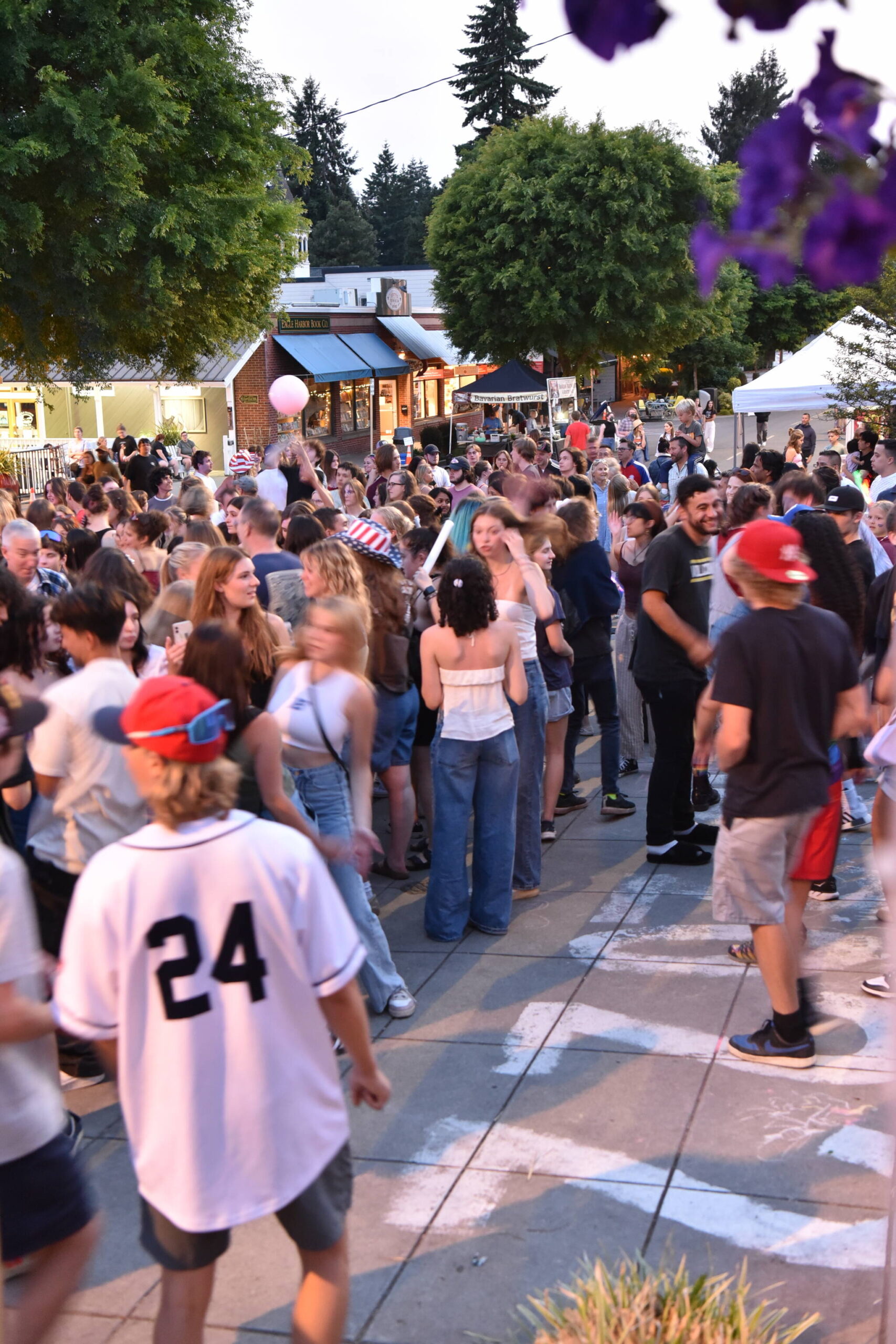 A large crowd fills Winslow Way during the Street Dance July 3.