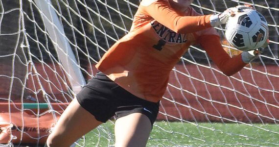 Nicholas Zeller-Singh/Kitsap News Group Photos
CK’s Rachael Remnent shines with multiple diving saves and an assist.