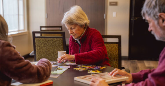 The staff is trained to recognize various dementia symptoms and provide dignified, personalized care. Photo courtesy by Fieldstone Communities.