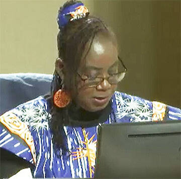 Steve Powell/Kitsap News Group
Brenda Fantroy-Johnson reads a proclamation honoring Black History Month at a recent Bainbridge Island City Council meeting.