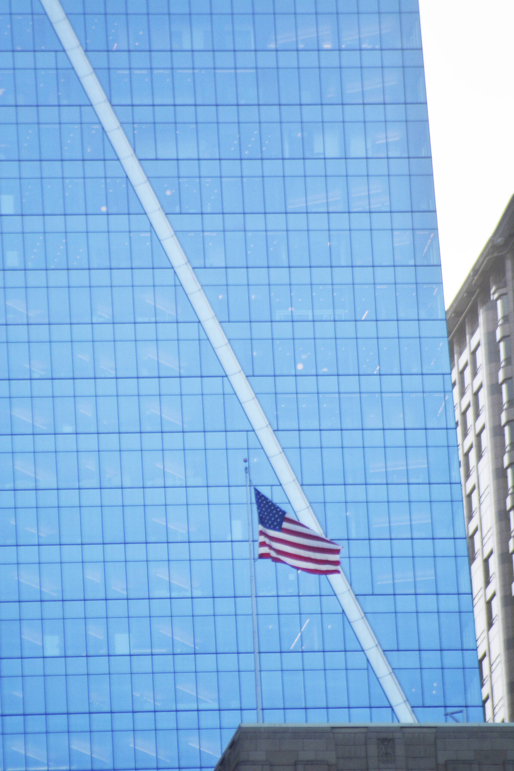 Steve Powell/Kitsap News Group
June 14 is Flag Day in the United States. So you may see more flags on display as you travel around Kitsap County today. But none likely are as majestic as this one seen on the Seattle skyline as you travel there on the ferry from Bainbridge Island.