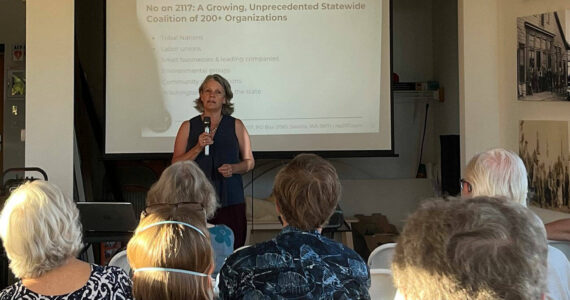 Molly Hetherwick/Kitsap News Group
State Representative Beth Doglio (D-22) speaks at the meeting.