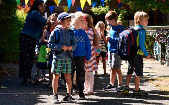 File photo
Students line up at Ordway Elementary for the first day of school in 2022.