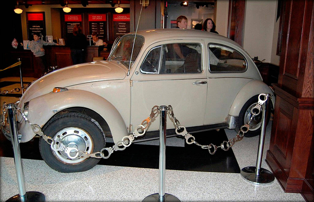 Wikimedia Commons courtesy photo
Ted Bundy’s infamous 1968 Volkswagen Beetle, which he transported many of his victims in. It is now on display at the Alcatraz East Crime Museum in Pigeon Forge, Tennessee.