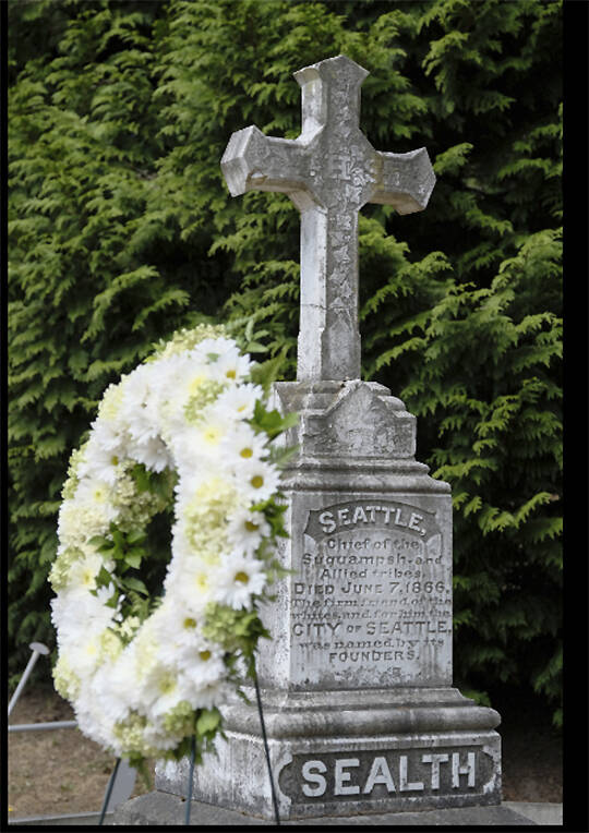 The gravesite of Chief Sealth (Seattle) in Suquamish was a place of honor at the event.