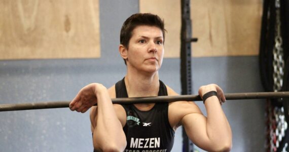 Elisha Meyer/Kitsap News Group
Carol Mezen puts in some reps during a workout at Kitsap CrossFit in Poulsbo, preparing herself for the Masters CrossFit games.