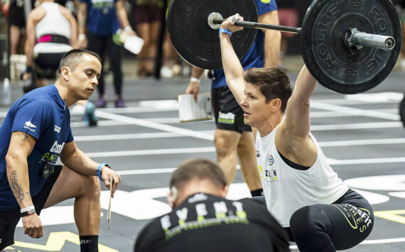 Mayhem Athlete courtesy photo
Carol Mezen goes to work at the Masters CrossFit Games in Alabama.