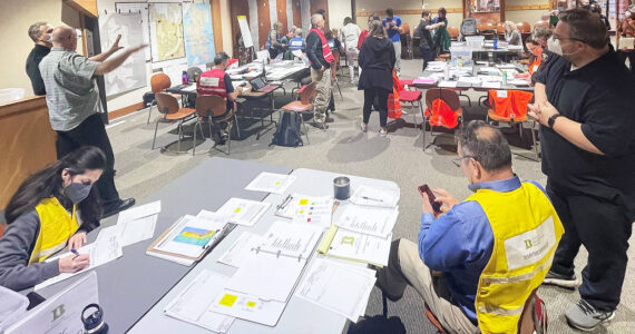 COBI courtesy photo
Public safety employees attend an activation drill in the Emergency Operations Center at the Ted Spearman Justice Center as part of the 2022 Cascadia Rising exercise.