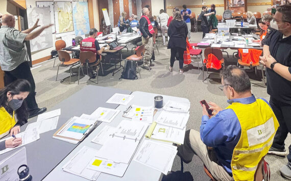 COBI courtesy photo
Public safety employees attend an activation drill in the Emergency Operations Center at the Ted Spearman Justice Center as part of the 2022 Cascadia Rising exercise.