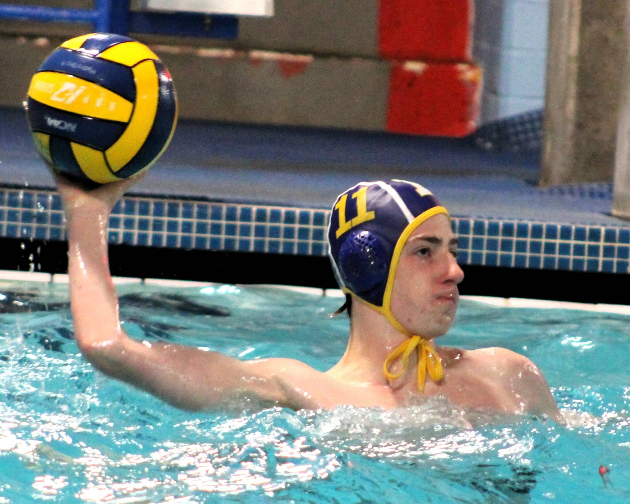 Miles Lawson of Bainbridge searches for a teammate to pass to.