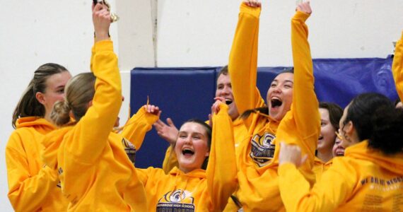 Elisha Meyer/Kitsap News Group photos
Bainbridge celebrates its first district championship in program history.