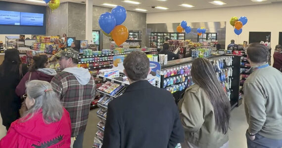 Suquamish Tribe courtesy photos
Customers walk into the market for the first time during the grand opening Nov. 19.