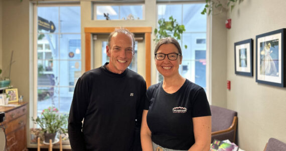 Dr. Soomer-Lincoln is standing beside her patient after his procedure. Photo courtesy of Fairy Tale Dental.