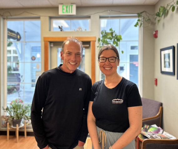 Dr. Soomer-Lincoln is standing beside her patient after his procedure. Photo courtesy of Fairy Tale Dental.