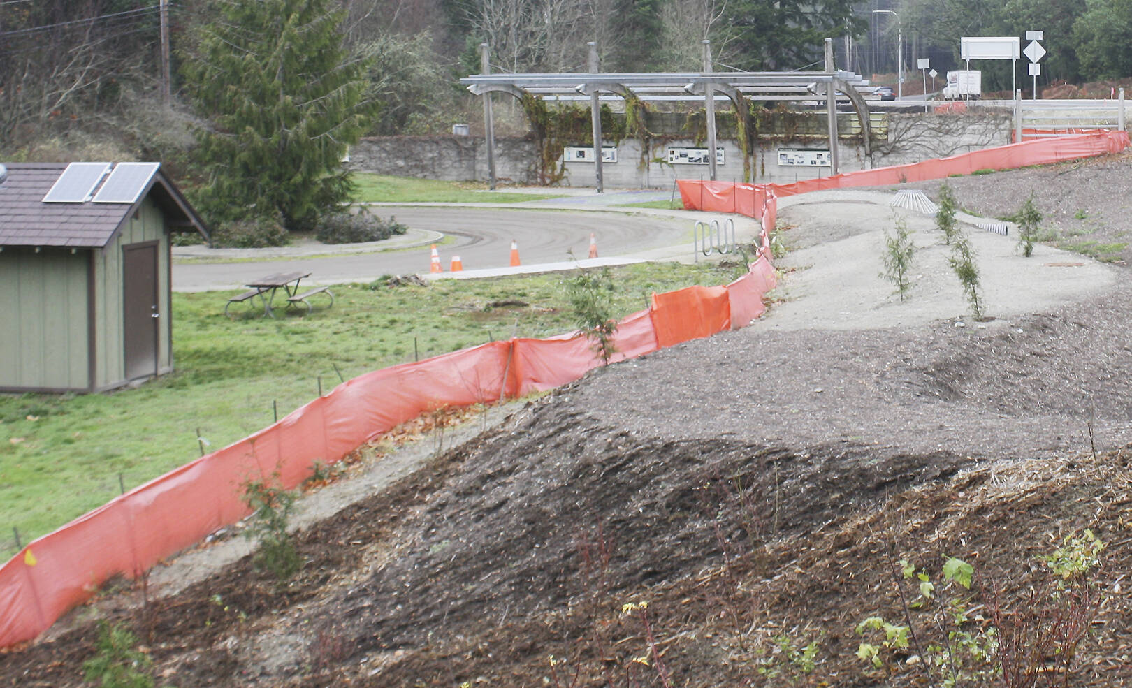 Part of the improvements to the intersection include about 2,000 plantings and a new bus shelter and public restroom, with a pedestrian access path from the main road still in the works.