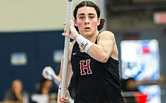 Harvard University courtesy photo
Bainbridge High School alum Ella McRitchie won the Ivy League Championship in women’s pole vault for Harvard University March 1, setting a new collegiate career best of 14 feet, 3.5 inches.